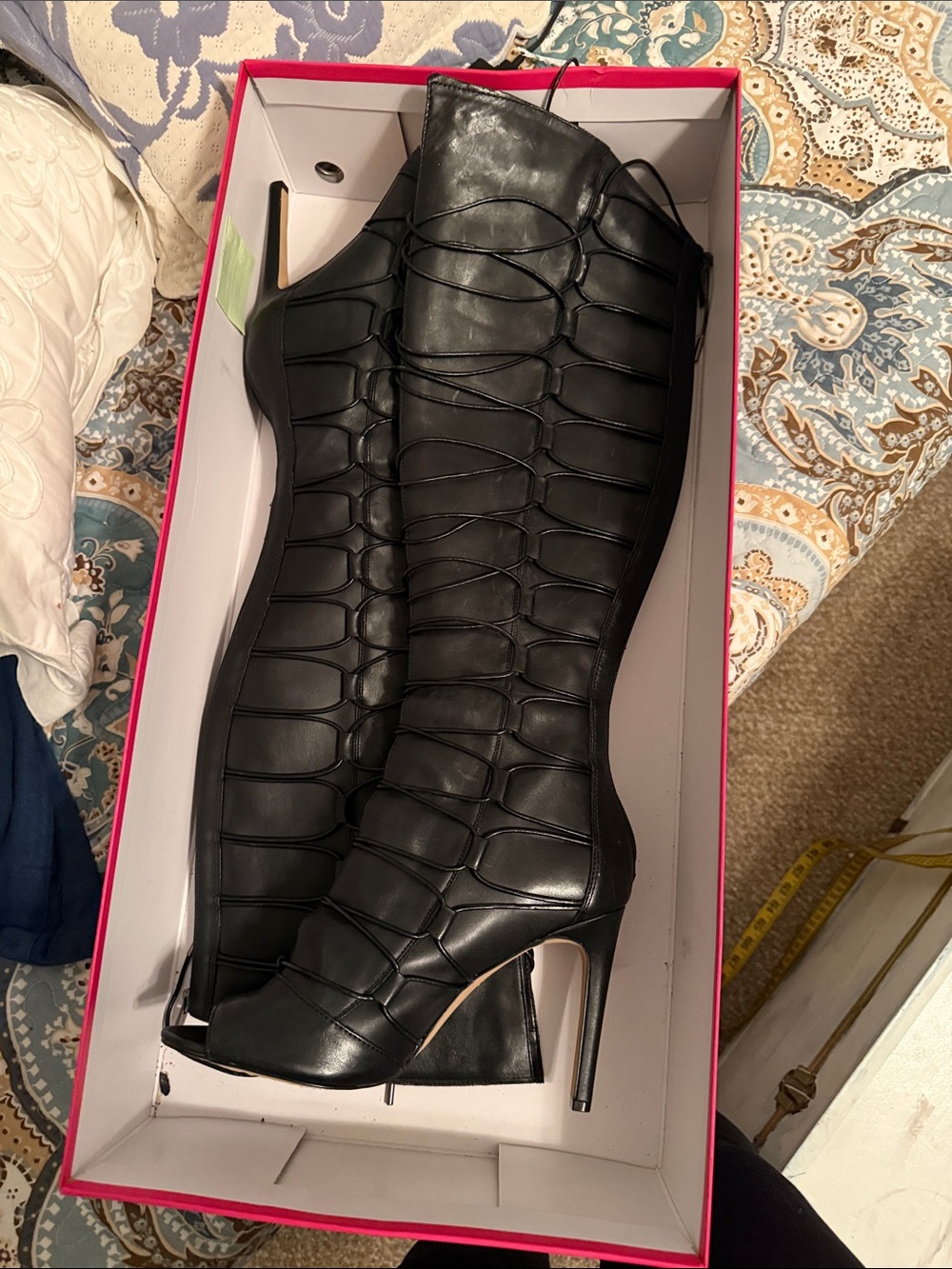 Vince Camuto Black Over-The-Knee Stiletto Boots